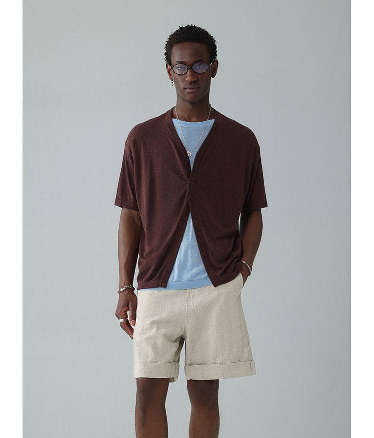 Half-front knit shirt