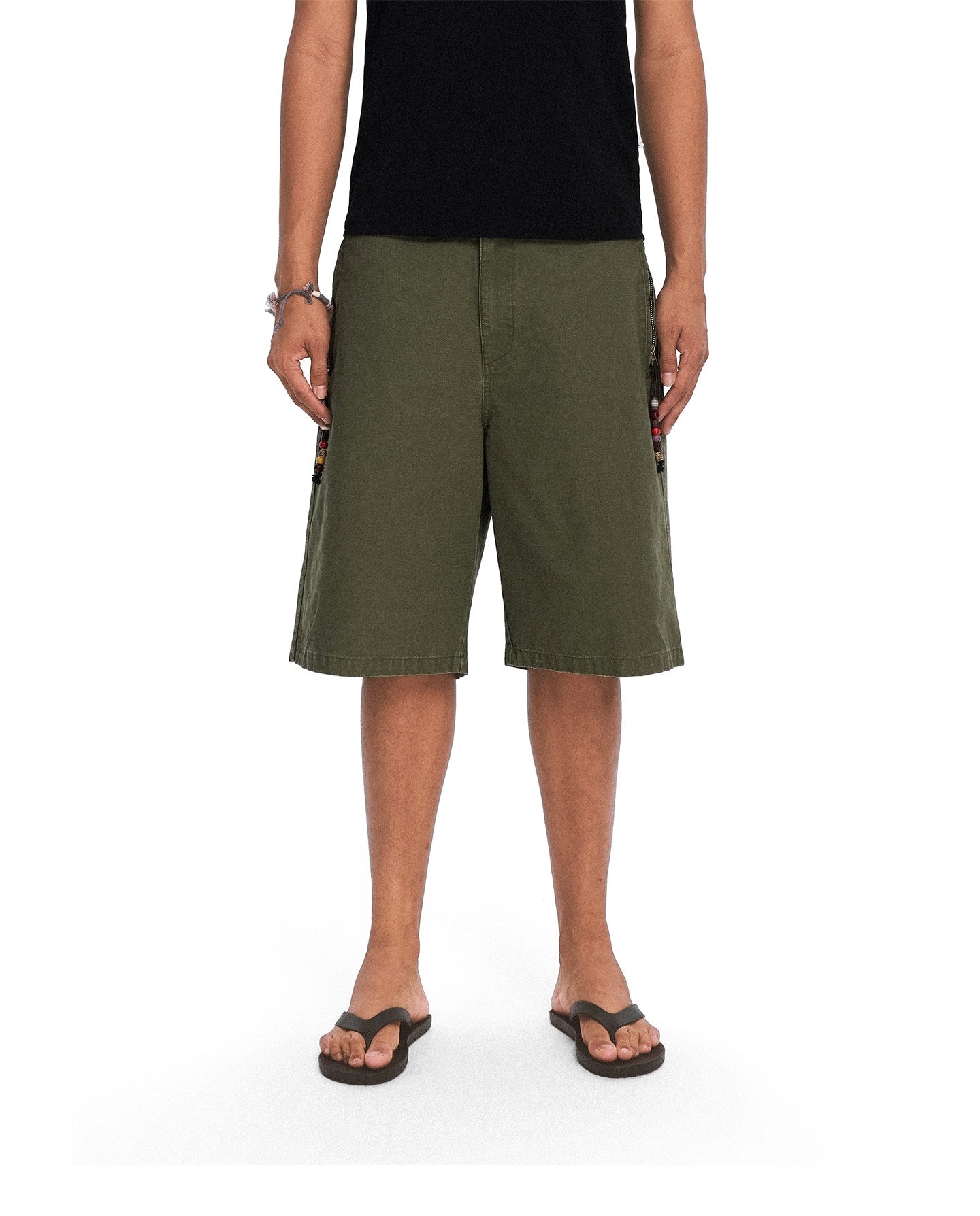 Vintage Cotton Shorts with Beads