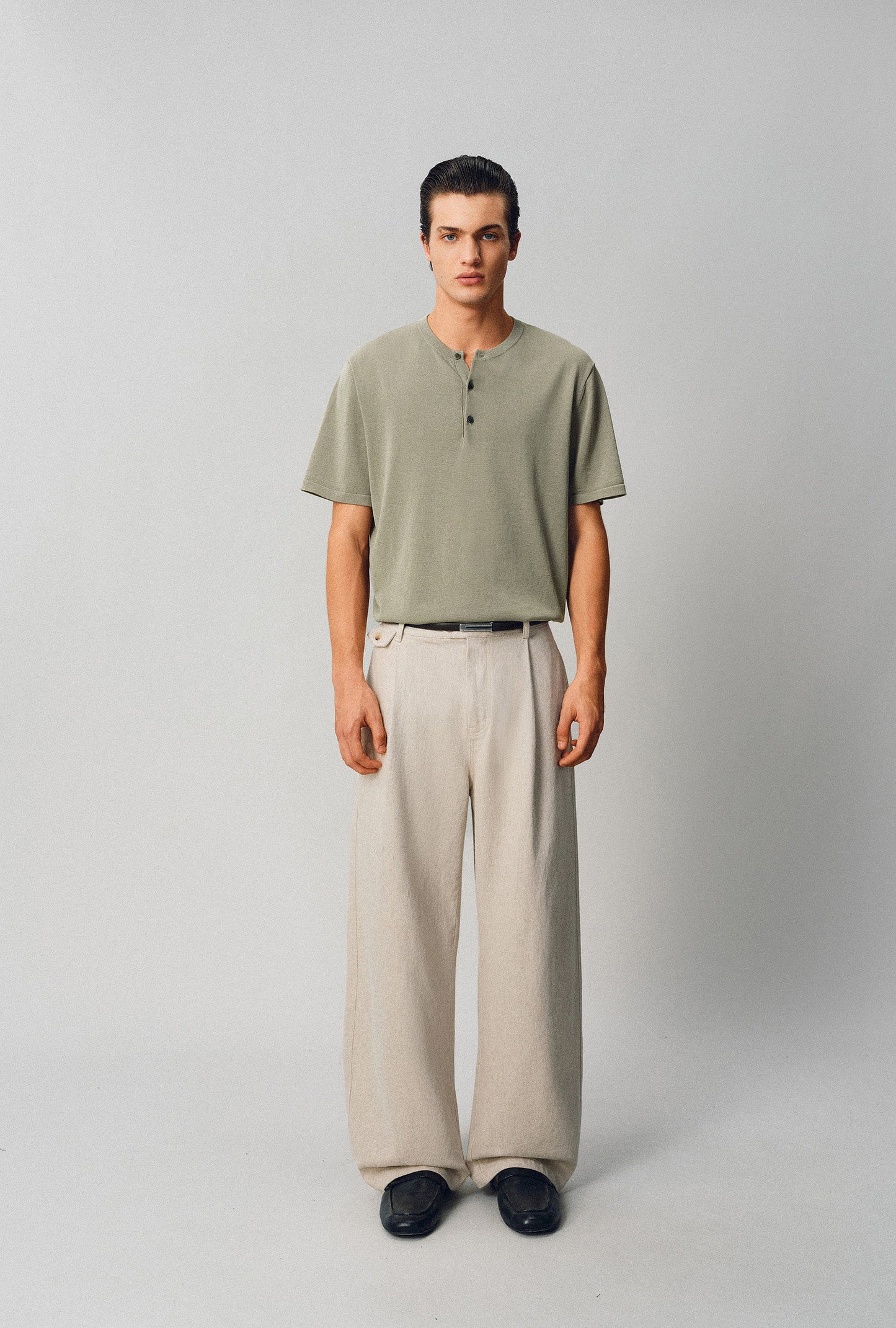 Simple Henry-Neck T-Shirt