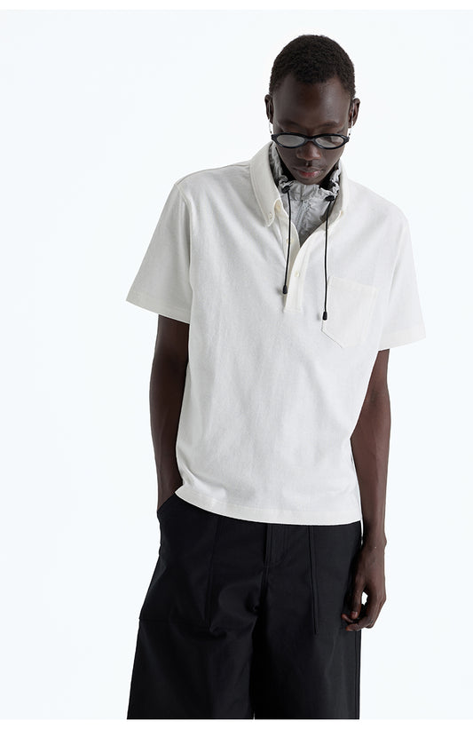 Cotton blend polo shirt