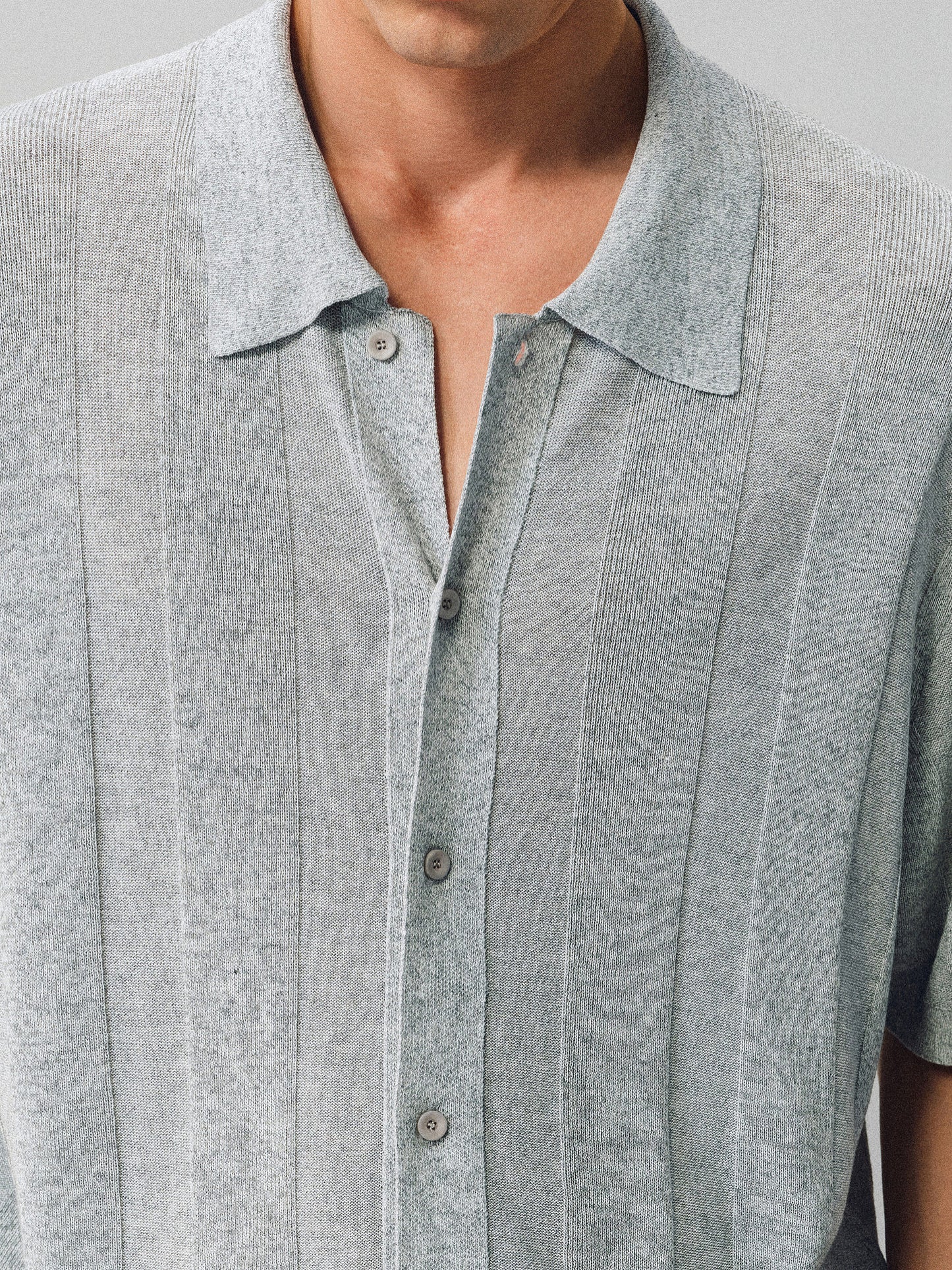 Linen-style button-down shirt