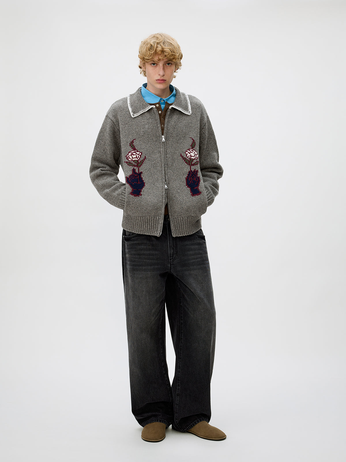 Unisex Wool Blend Cardigan