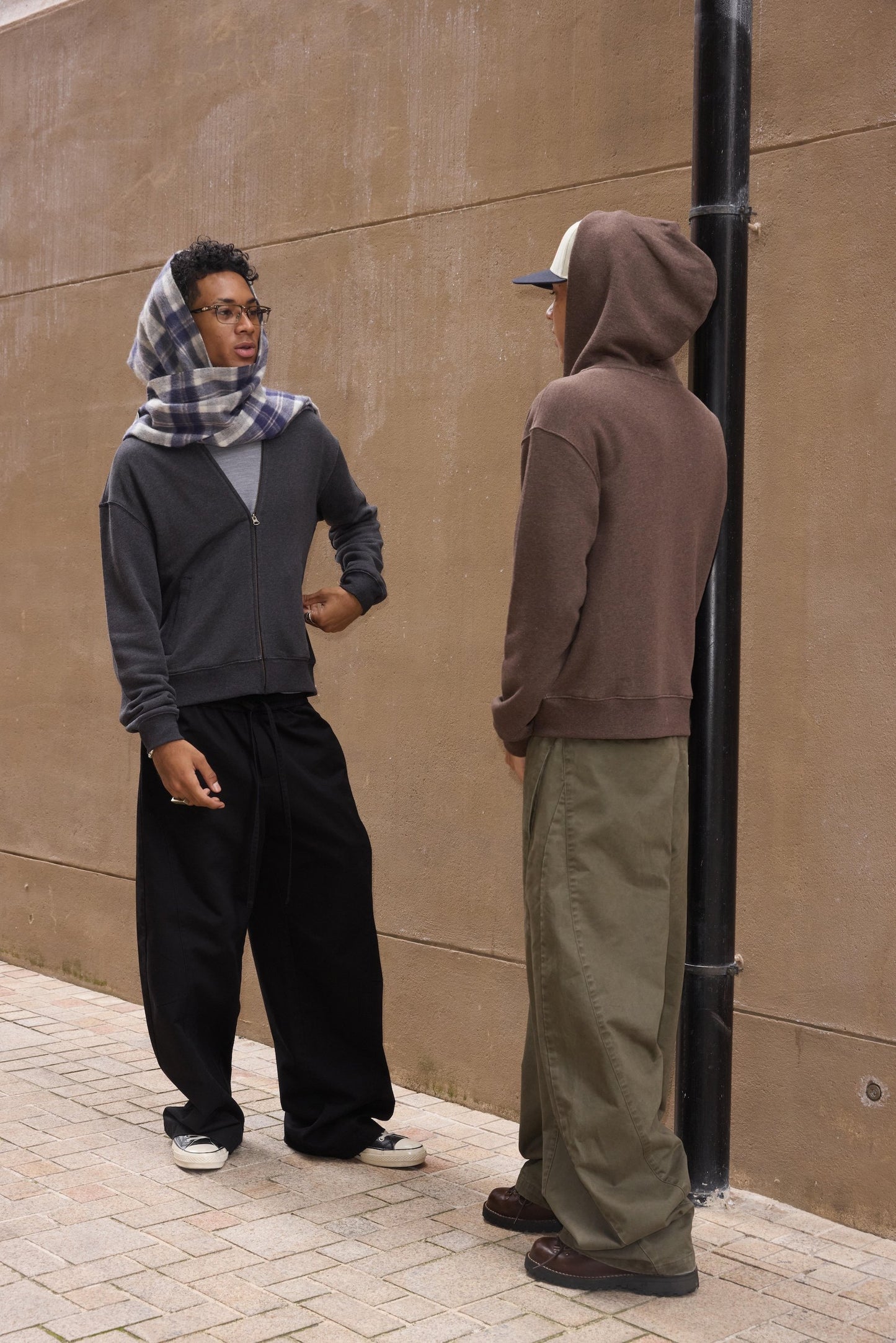 Street Style Curved-Leg Casual Pants