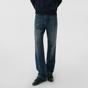 Classic Denim Pants with Cold-Wash Finish