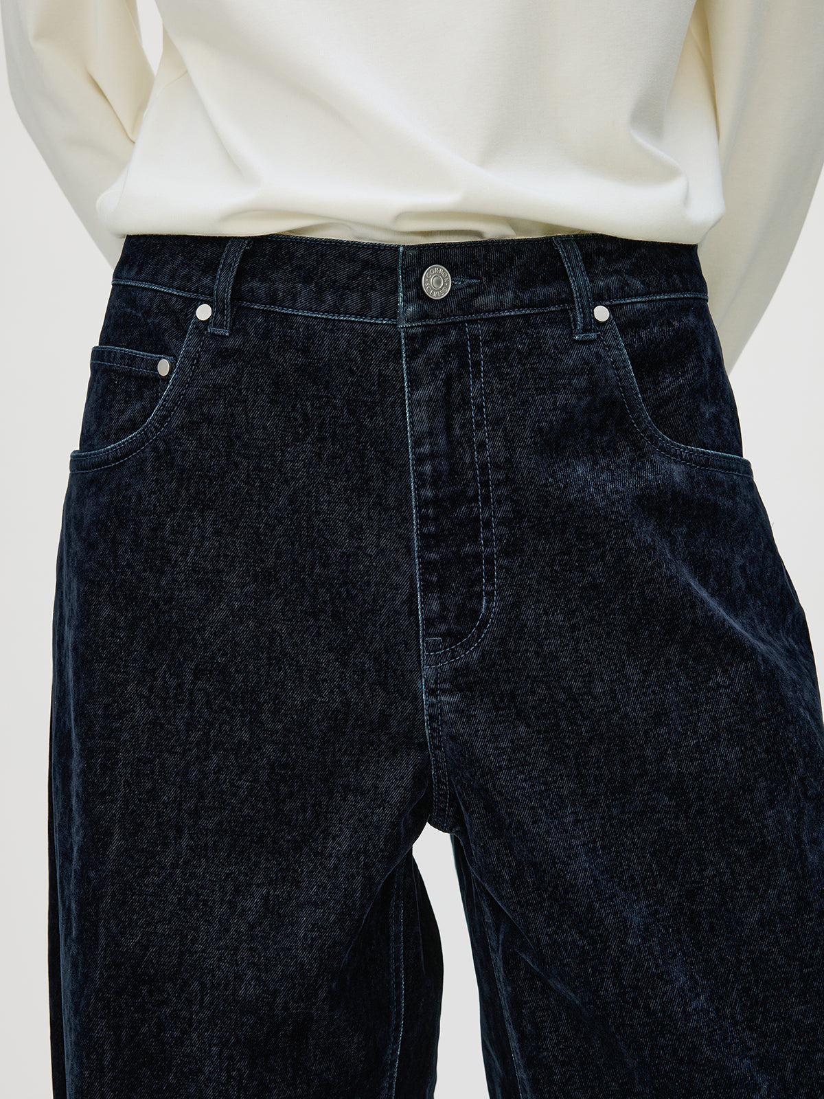 Loose-Fit Flock Denim Pants