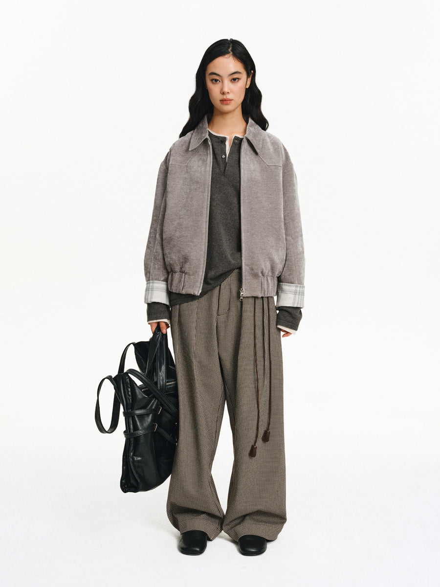 4-Pleat Wide-Leg Pants