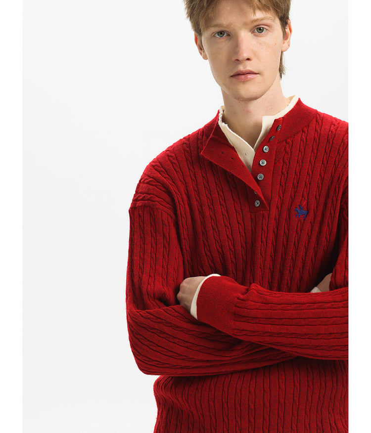 Logo Cable Embroidery Sweater