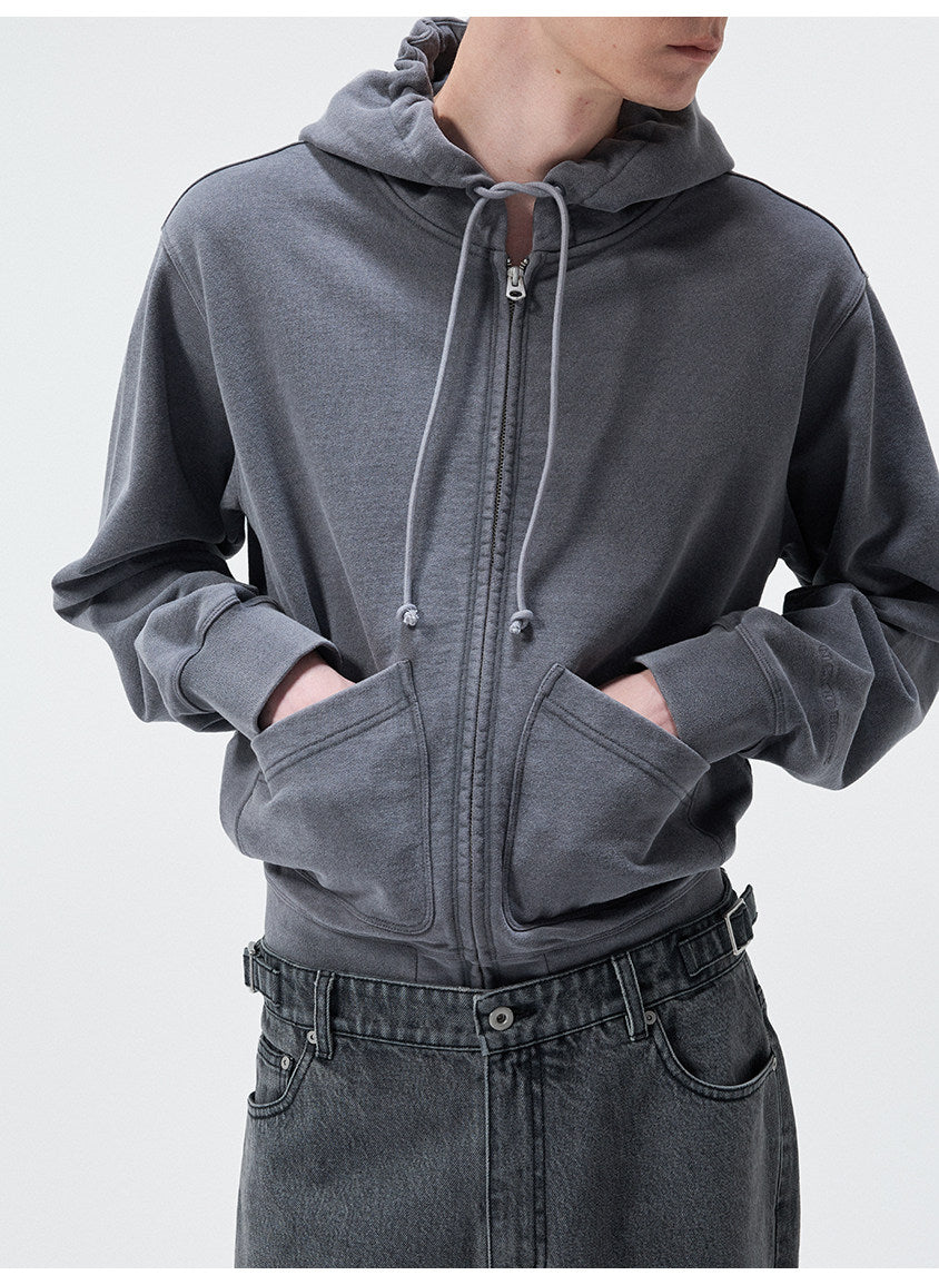 Short-Length Drawstring Sweatshirt