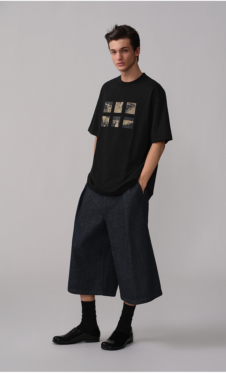 Silhouette Print Loose-Fit Casual T-Shirt