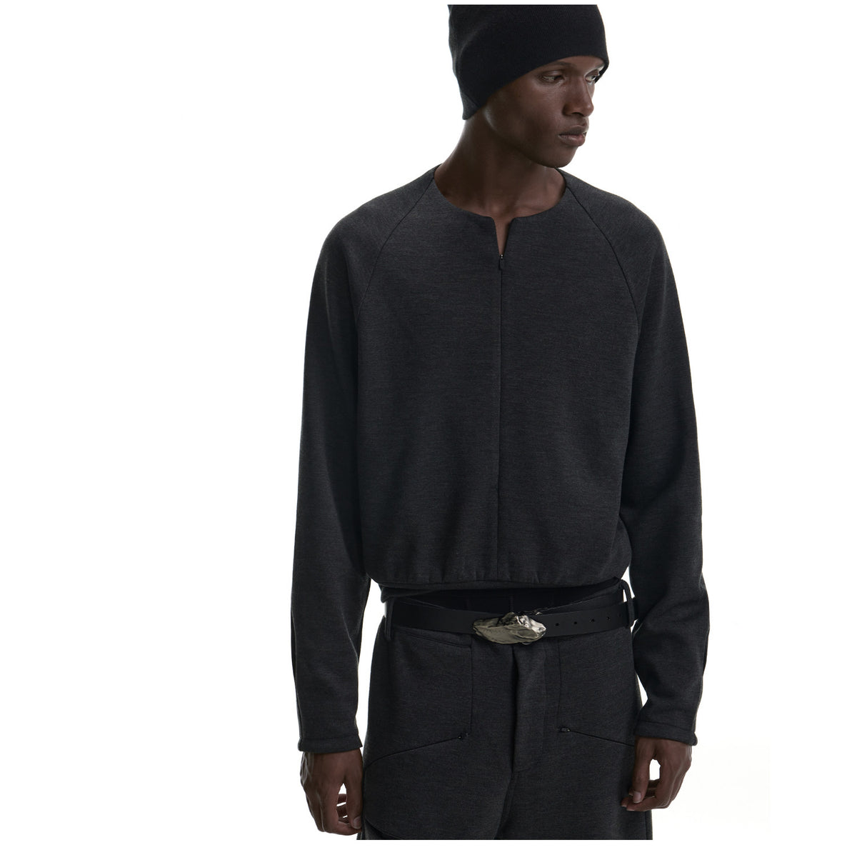 3D Twisted Sweatshirt with Zipper