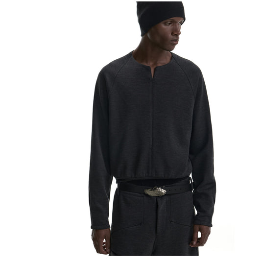 3D Twisted Sweatshirt with Zipper