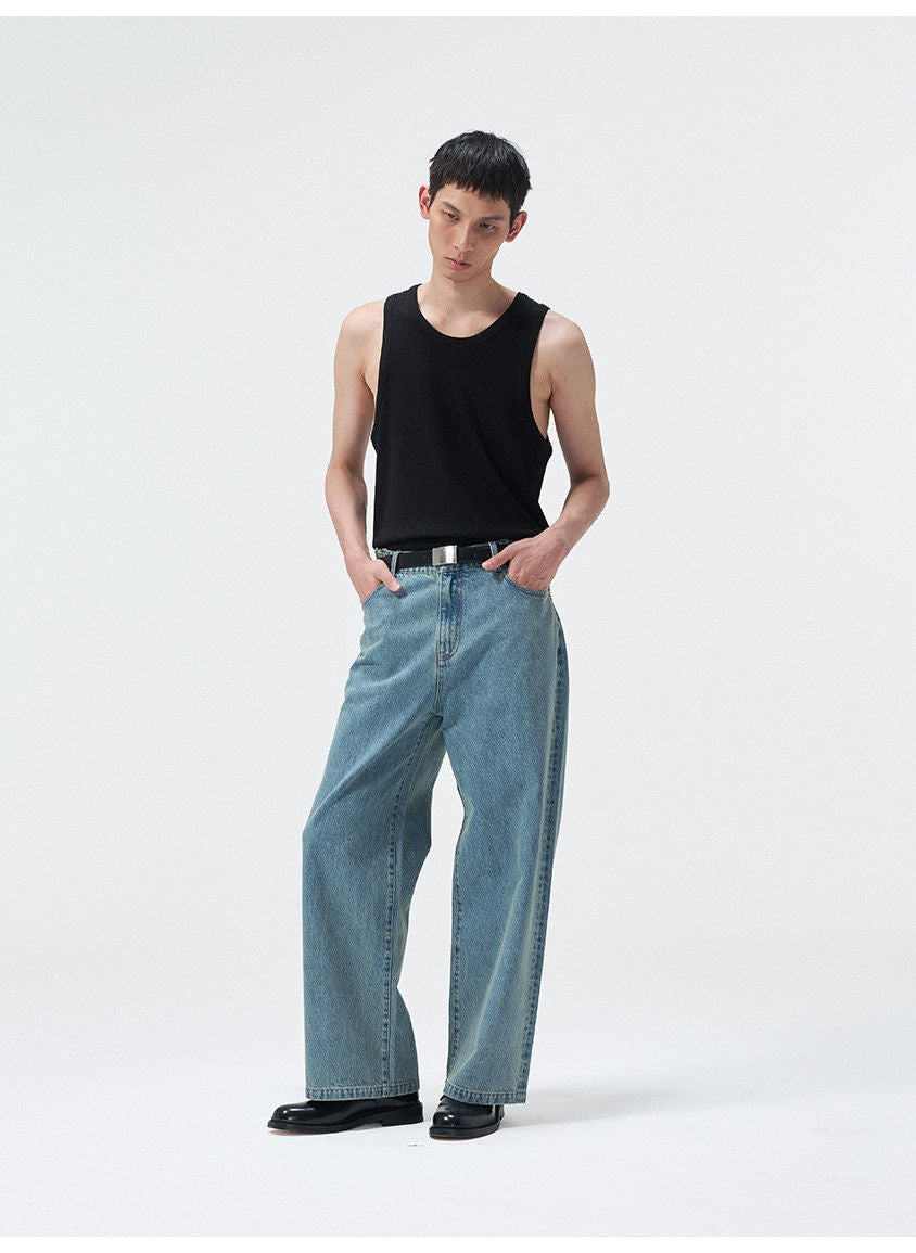 Distressed Wash Jeans
