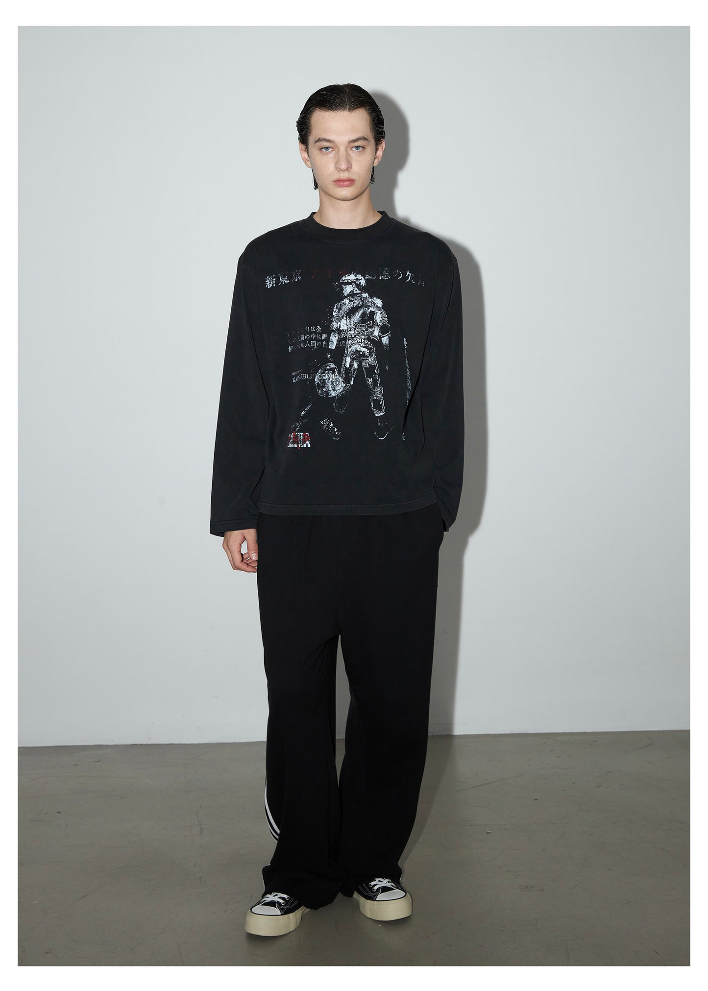 Printed T-shirt with wash treatment