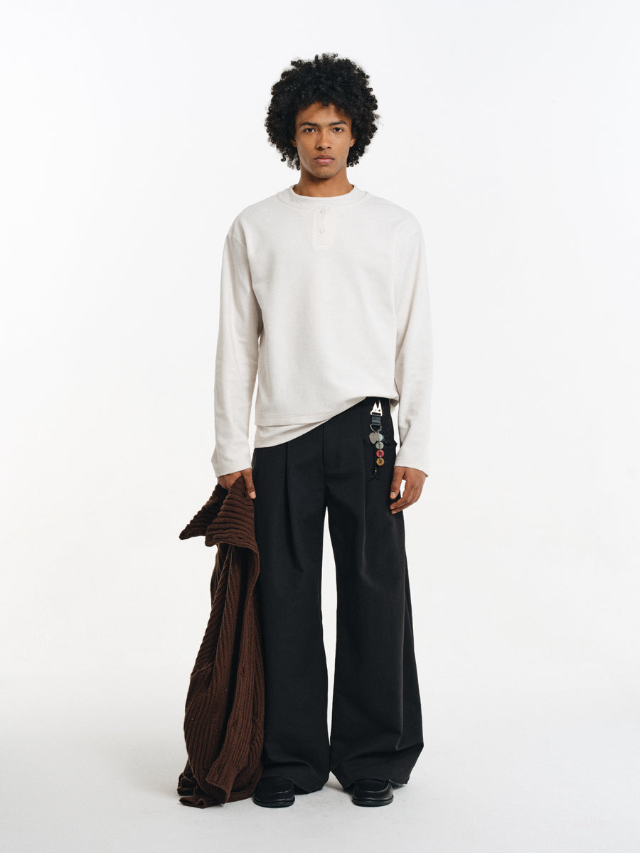 Wrinkle-resistant double-pleated casual pants
