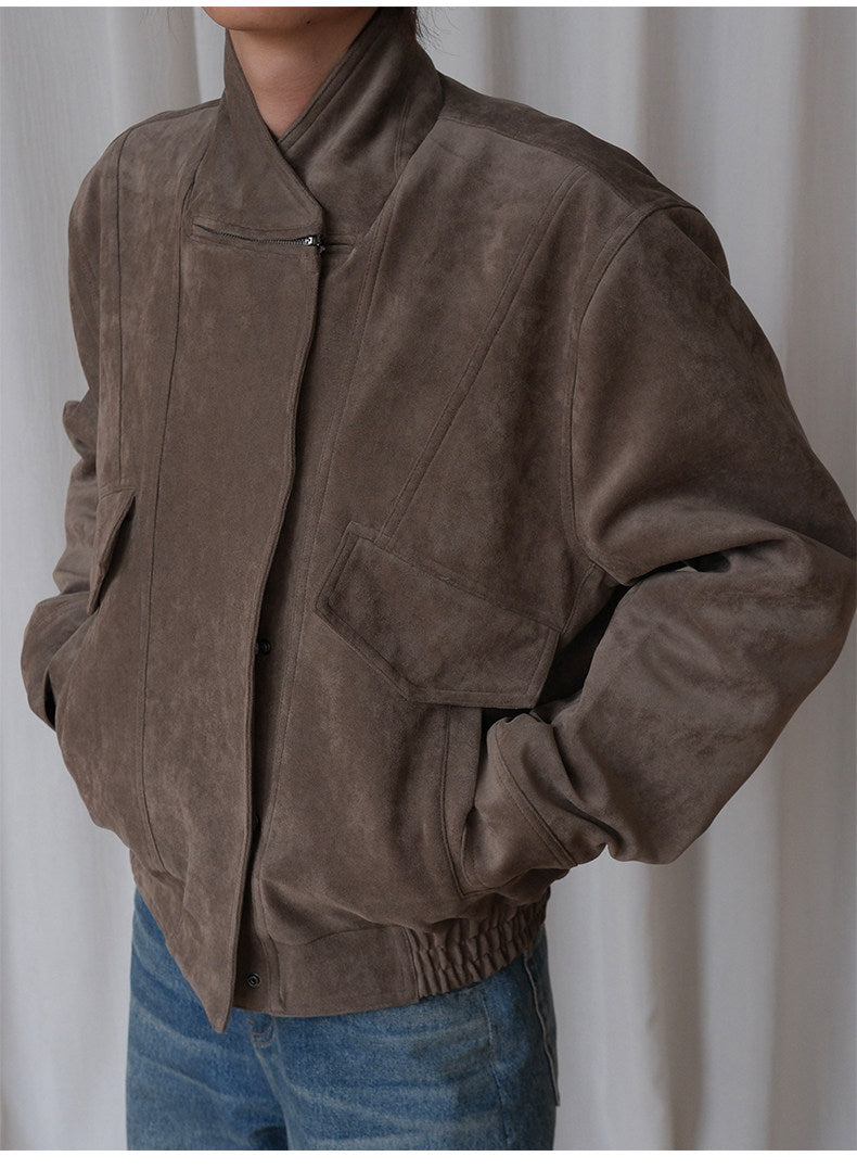 Suede Standup Collar Jacket
