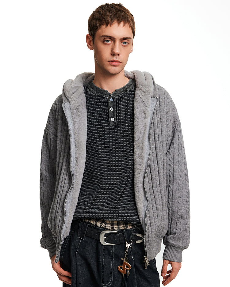 Relaxed Style Knit Jacket