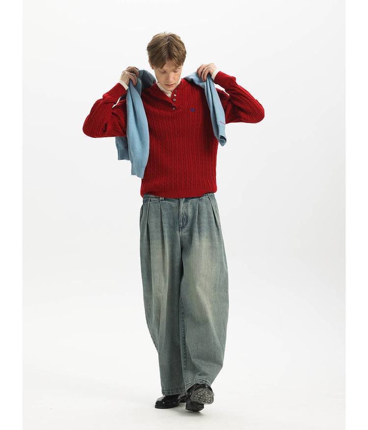 Wide Leg Scimitar Jeans