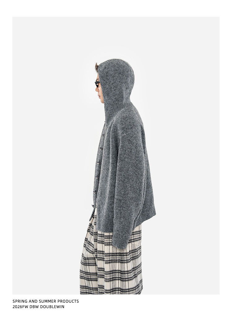 Knitted Cardigan with Hood