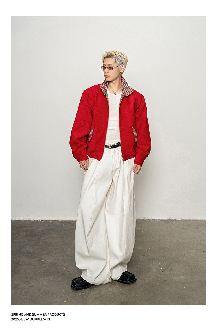 Color-block Check Pattern Jacket