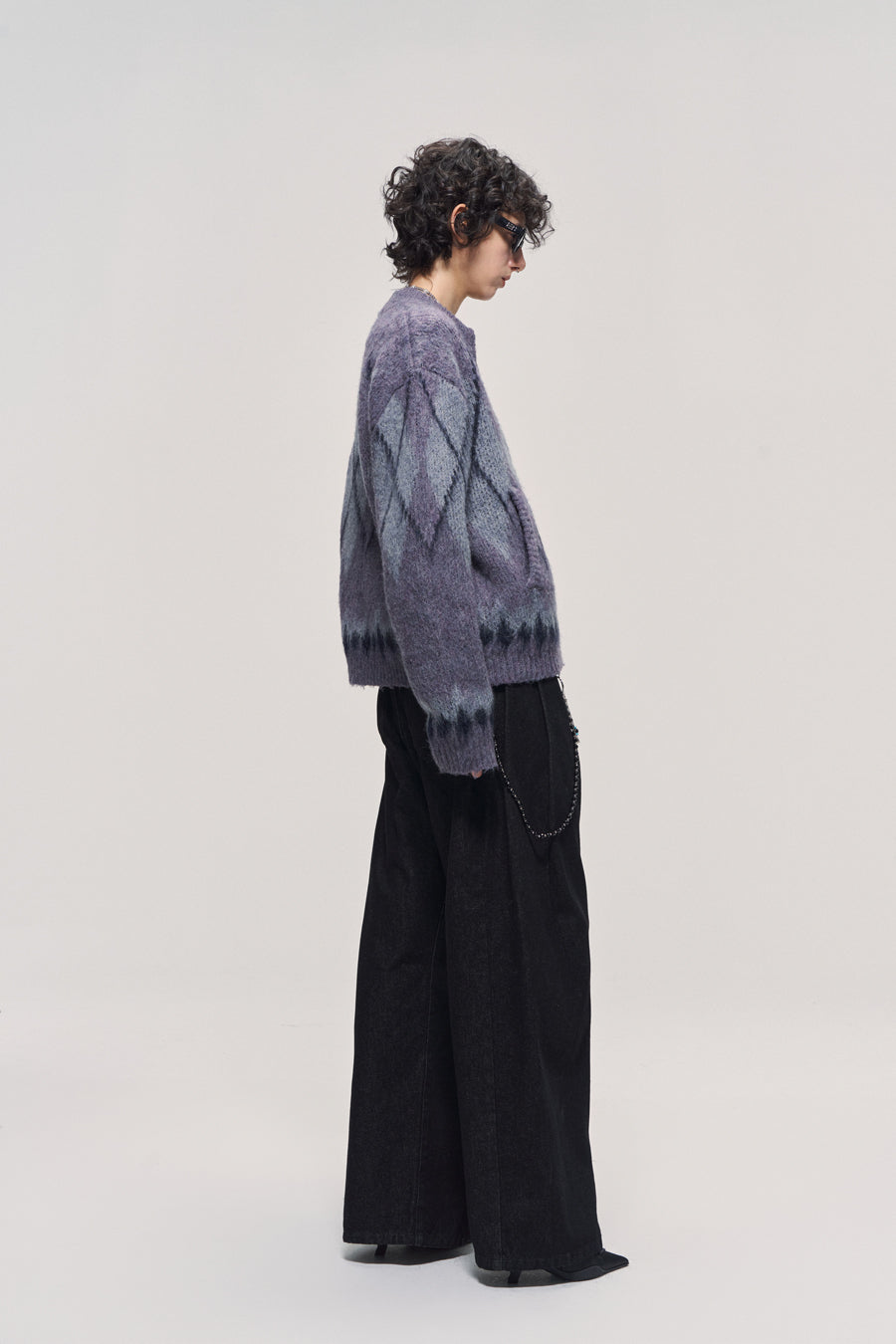 Fair Isle Wool Blend Zip Cardigan