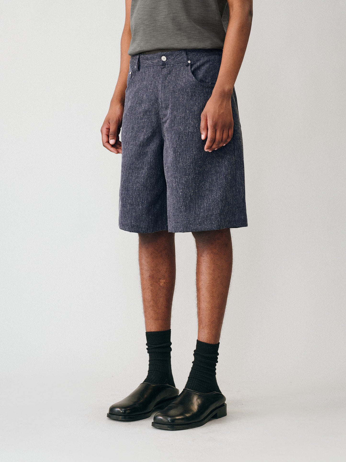 Linen-blend Casual Shorts