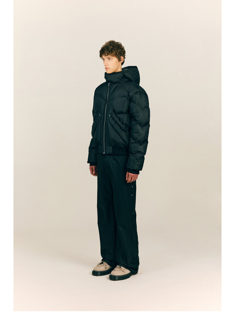 Mink Feather Hooded Down Jacket