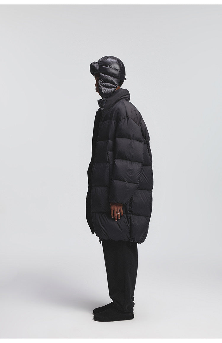 Lightweight Wrinkle-Processed Long Down Coat