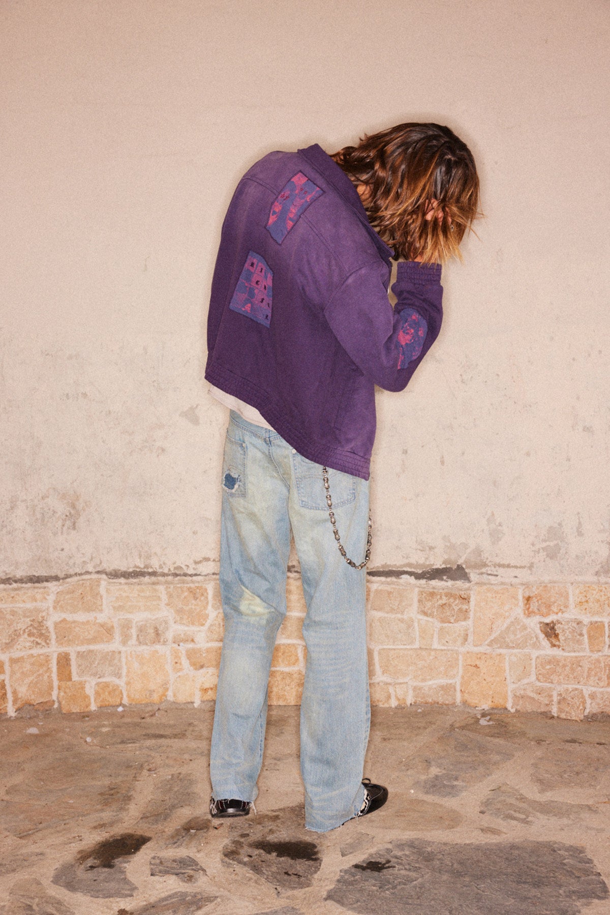 Appliqué Print Washed Sweatshirt