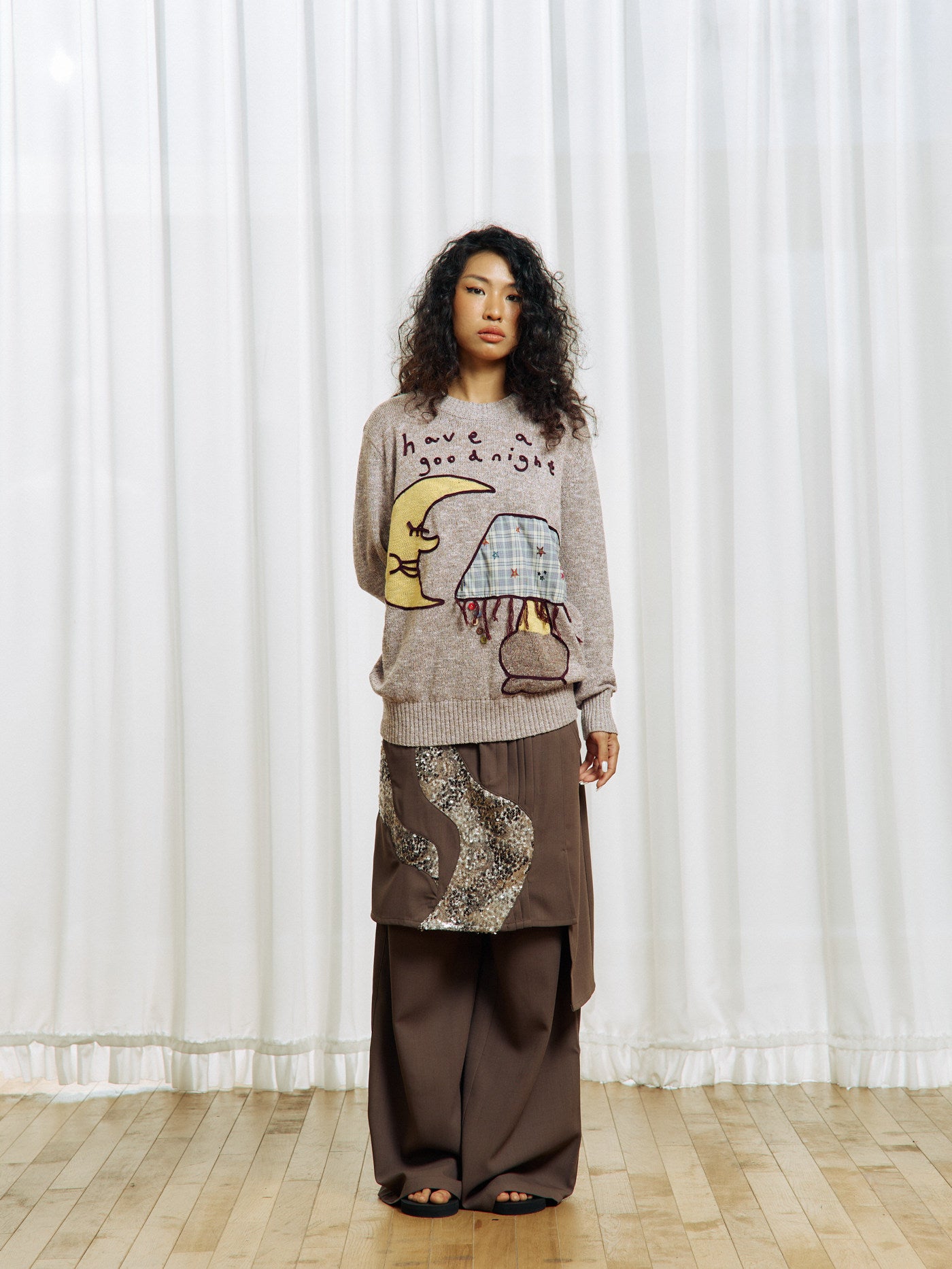 Appliqué Patchwork Sweater