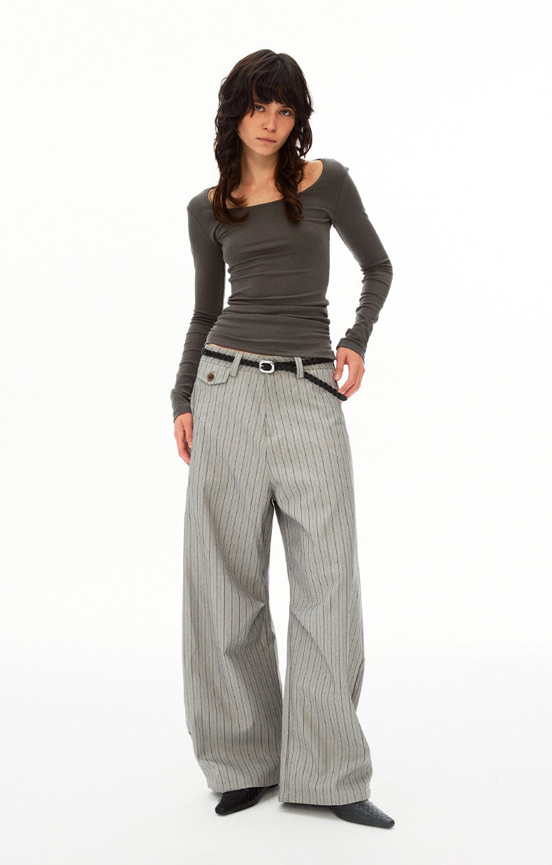 High-End Striped Casual Pants