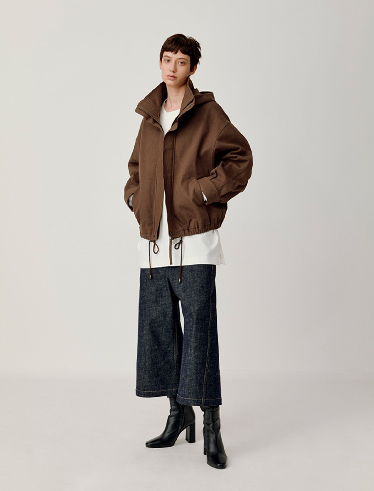 Stand Collar Hooded Jacket