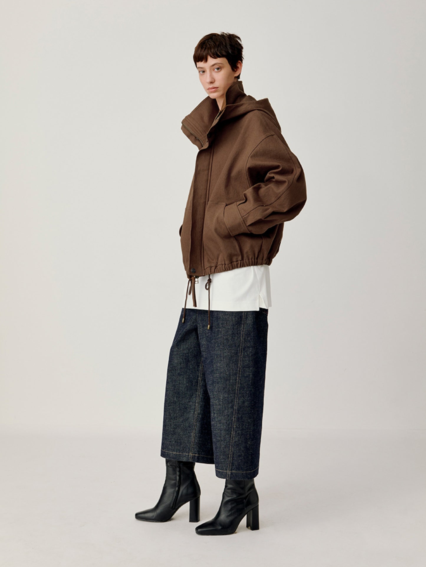 Stand Collar Hooded Jacket