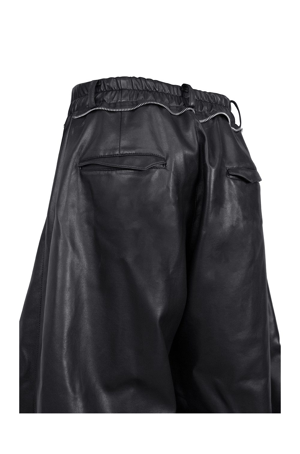 Stud Button Leather Pants