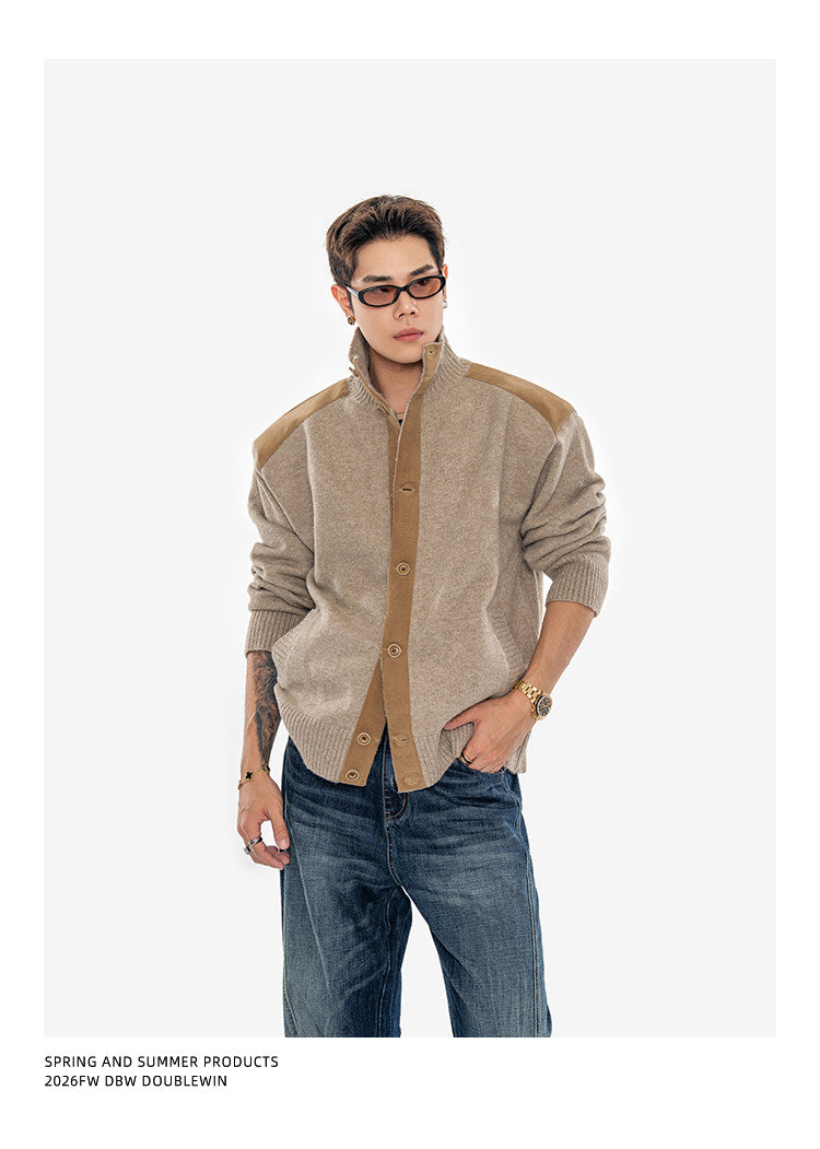 Retro Suede-Wool-Woven Hunting Jacket
