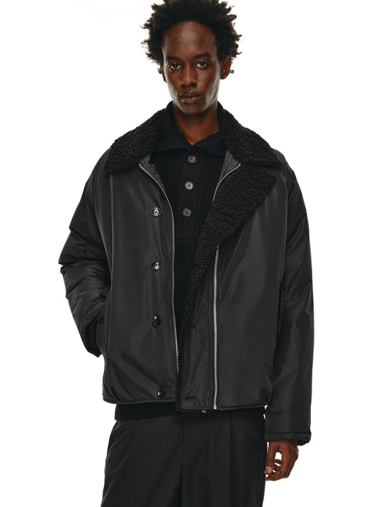 Down jacket with fur collar