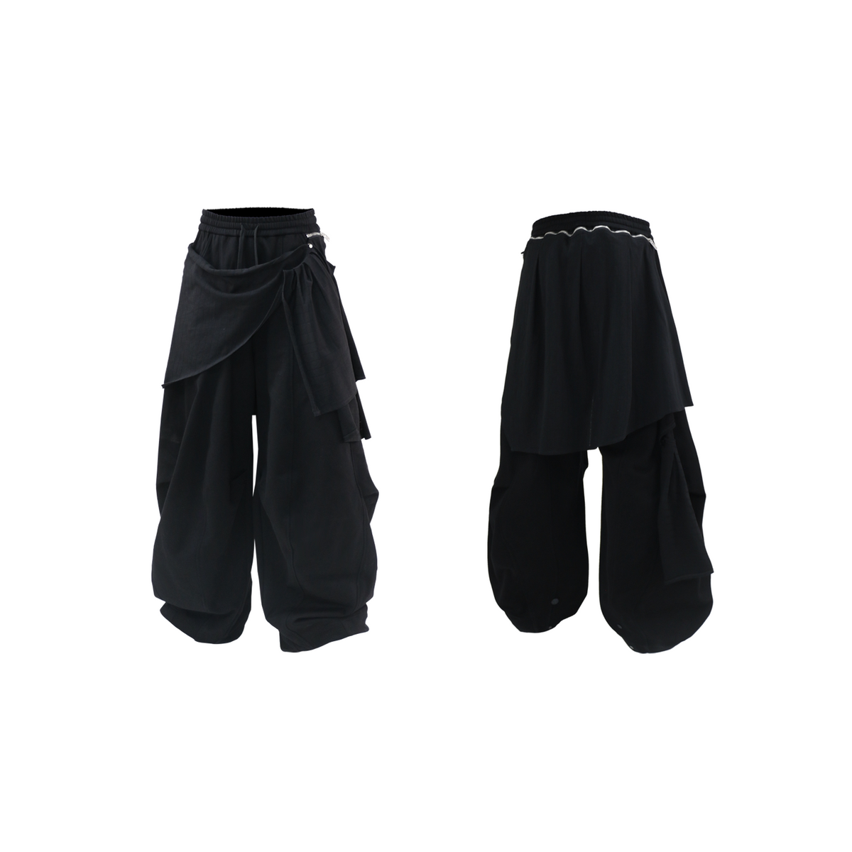 Casual Elastic-Waist Wide-Leg Sweatpants