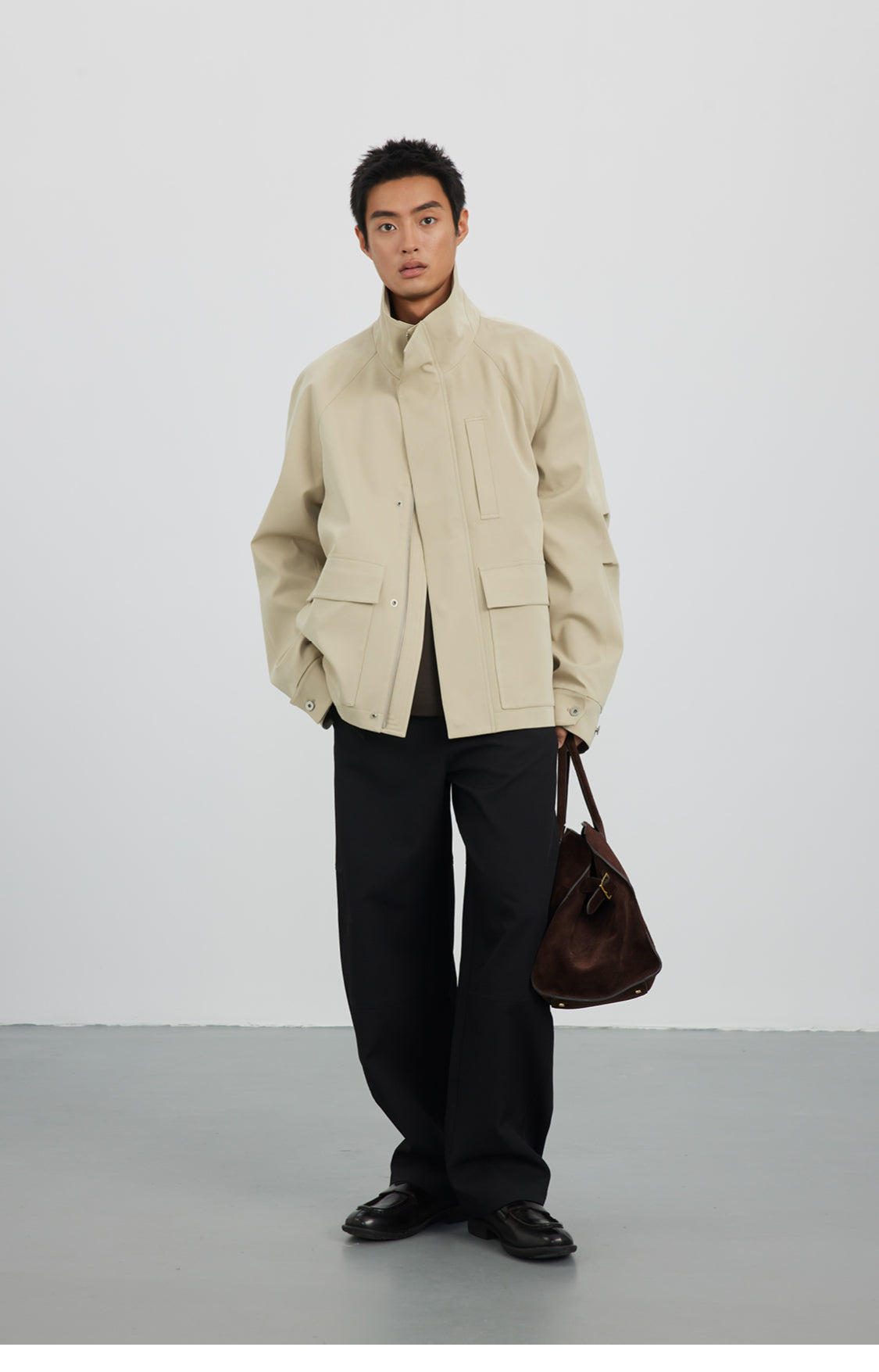 Stand collar short jacket