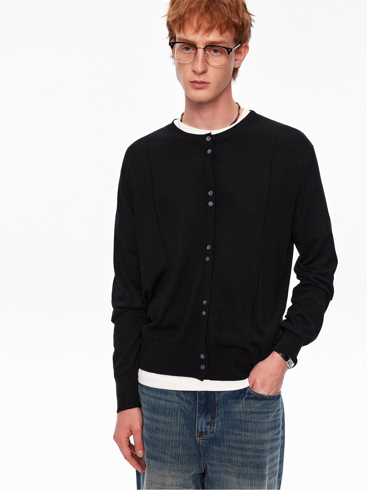 Mulberry Silk-Blend Knit Cardigan