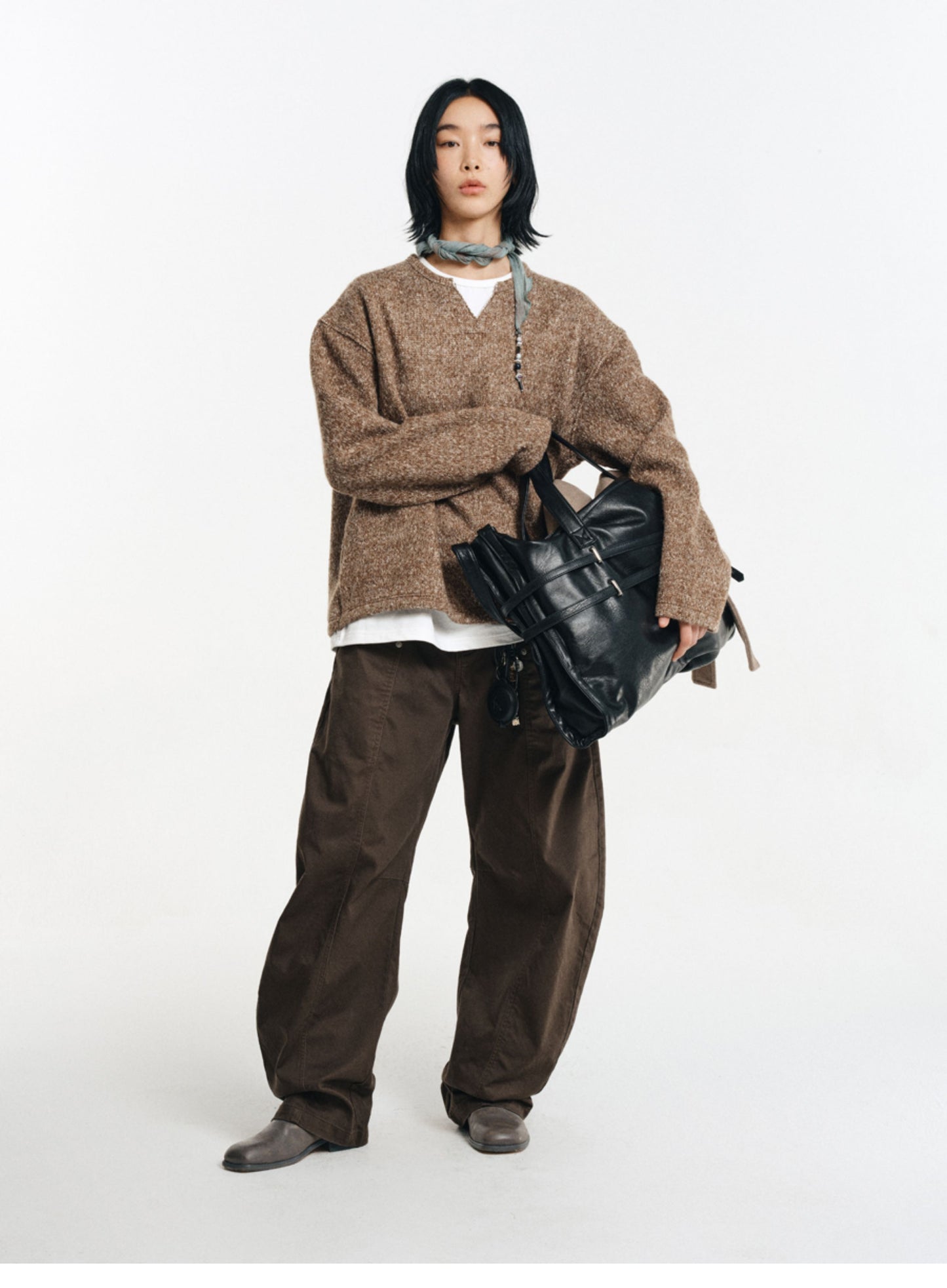 Wool Blend Faux Two-Piece Knit