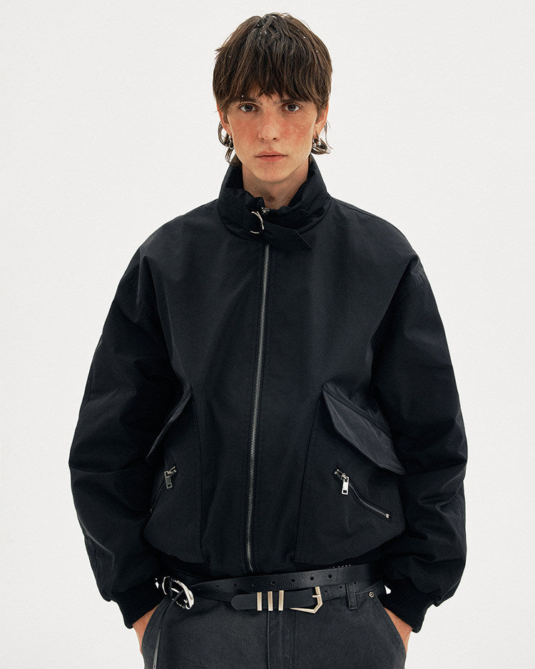 Stand Collar Large Pocket Jacket