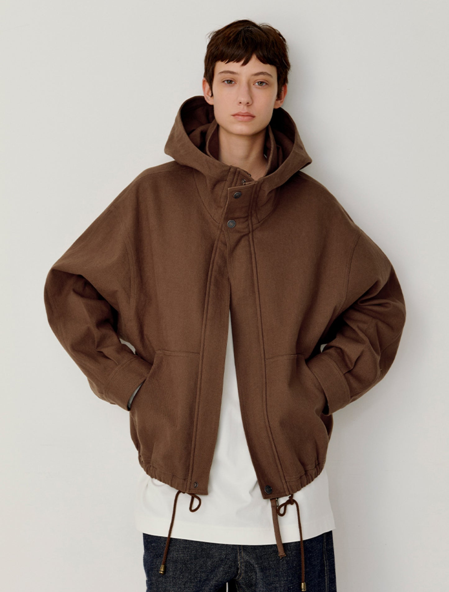 Stand Collar Hooded Jacket
