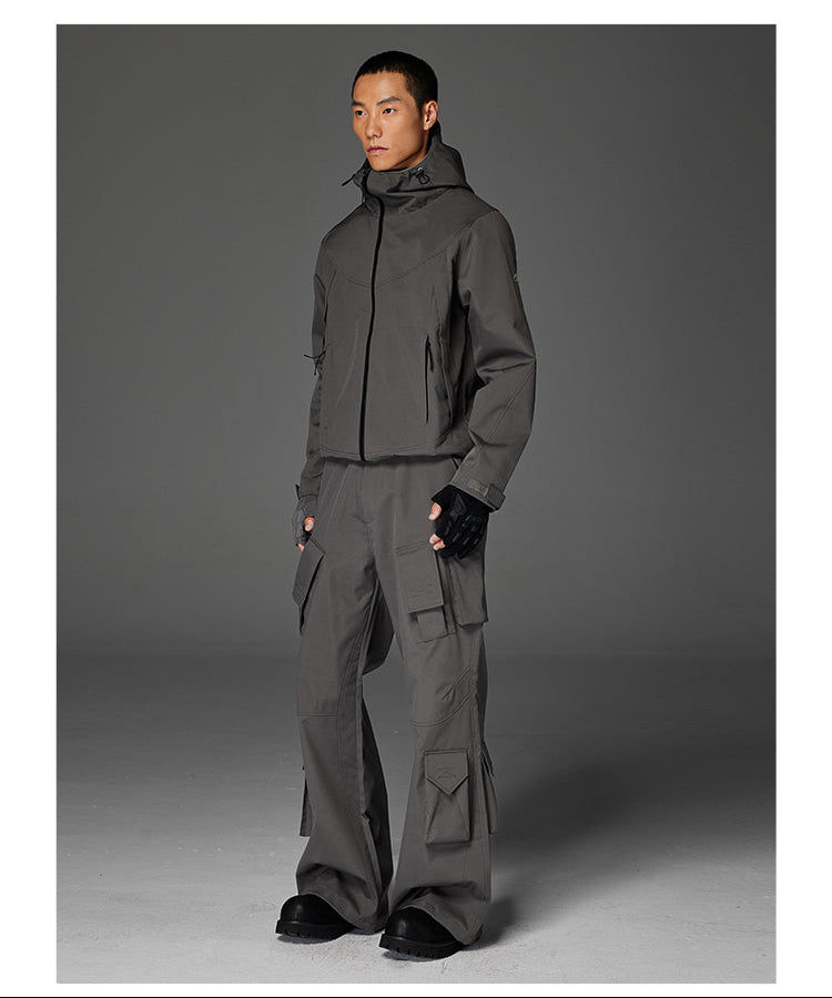 Diagonal Zipper Windbreaker