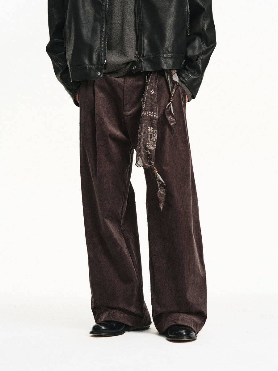 Double-Pleated Casual Pants