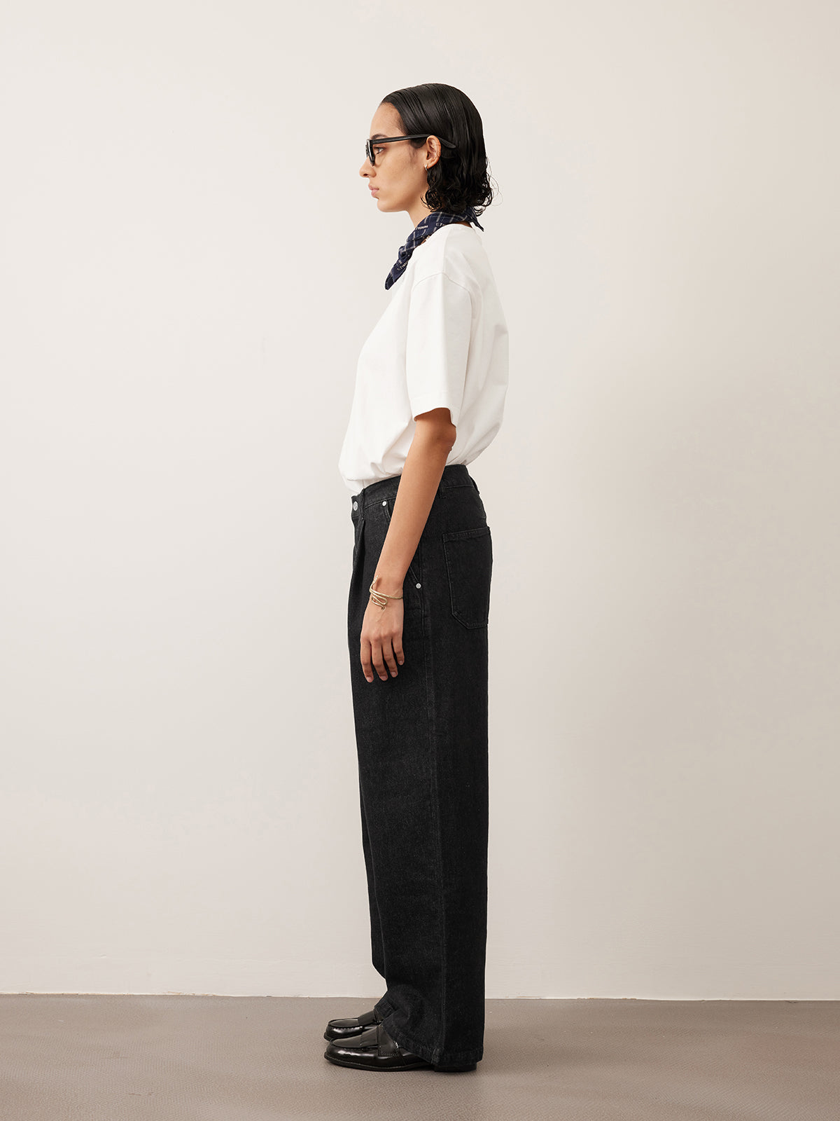 Single Pleats Loose Straight Jeans 12.25 oz.