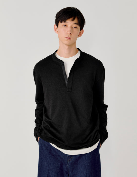 Henry-collar T-shirt