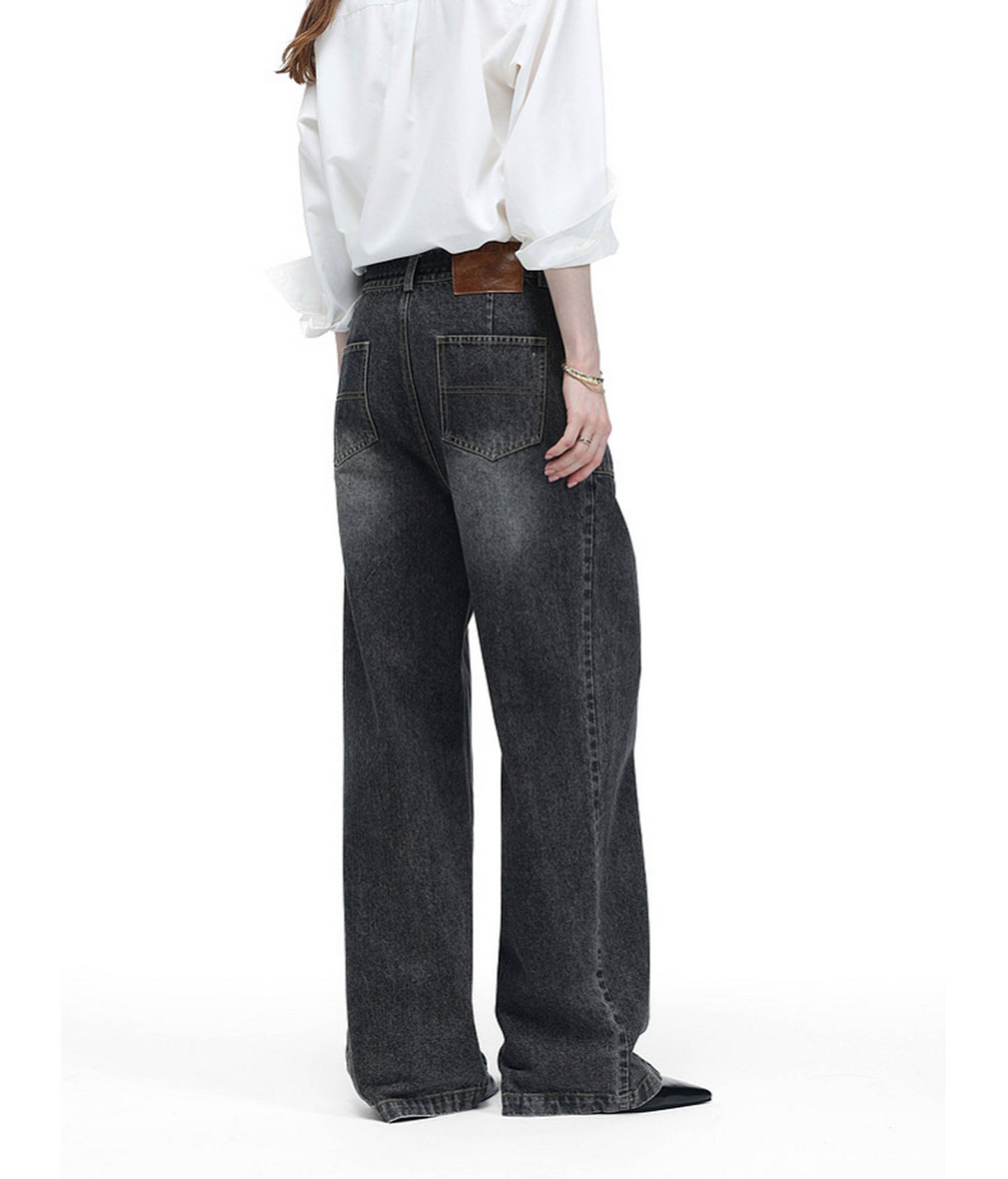 Wash-Mat Mid-Rise Straight-Leg Jeans