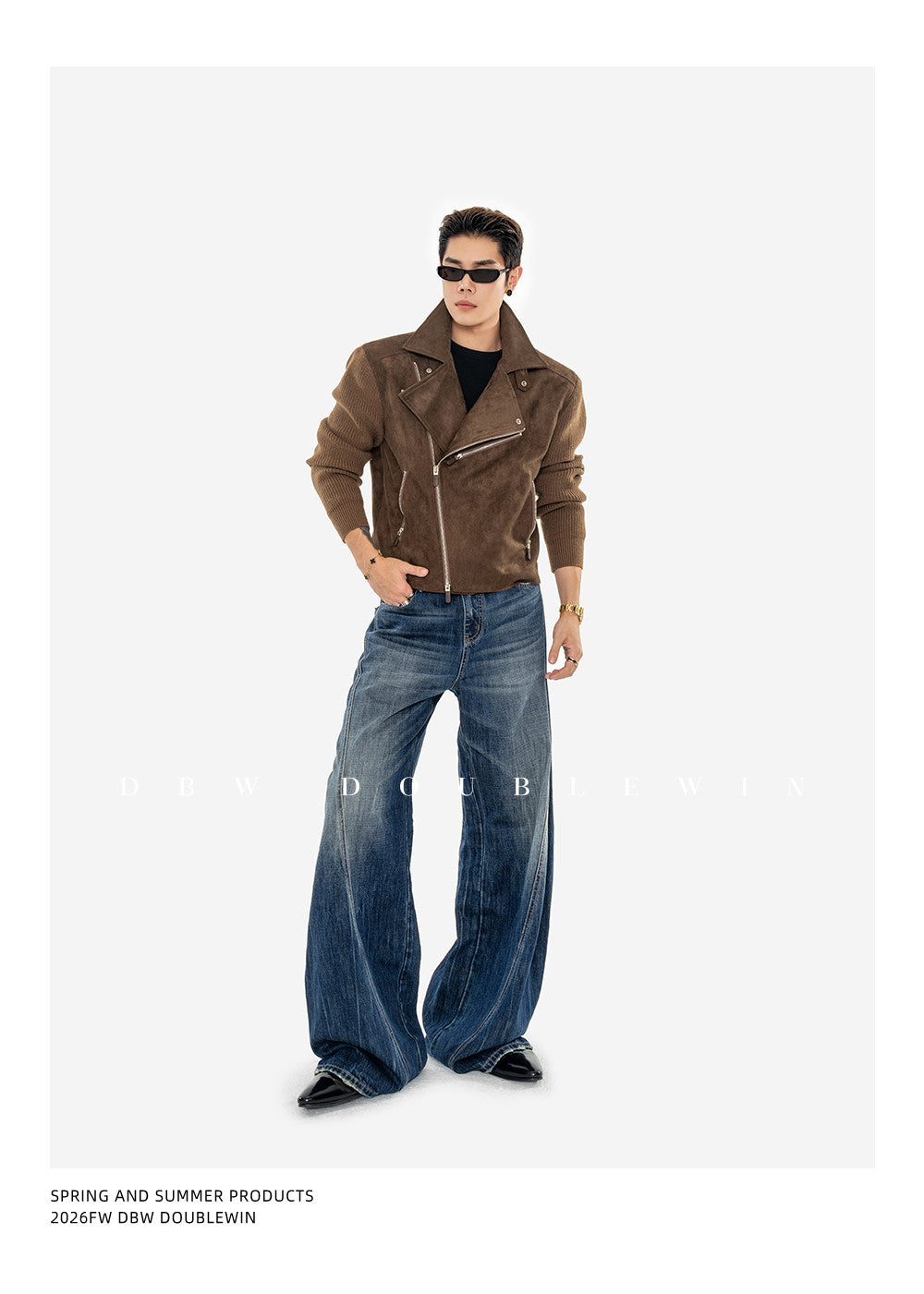 Rider Jacket with Diagonal Placket