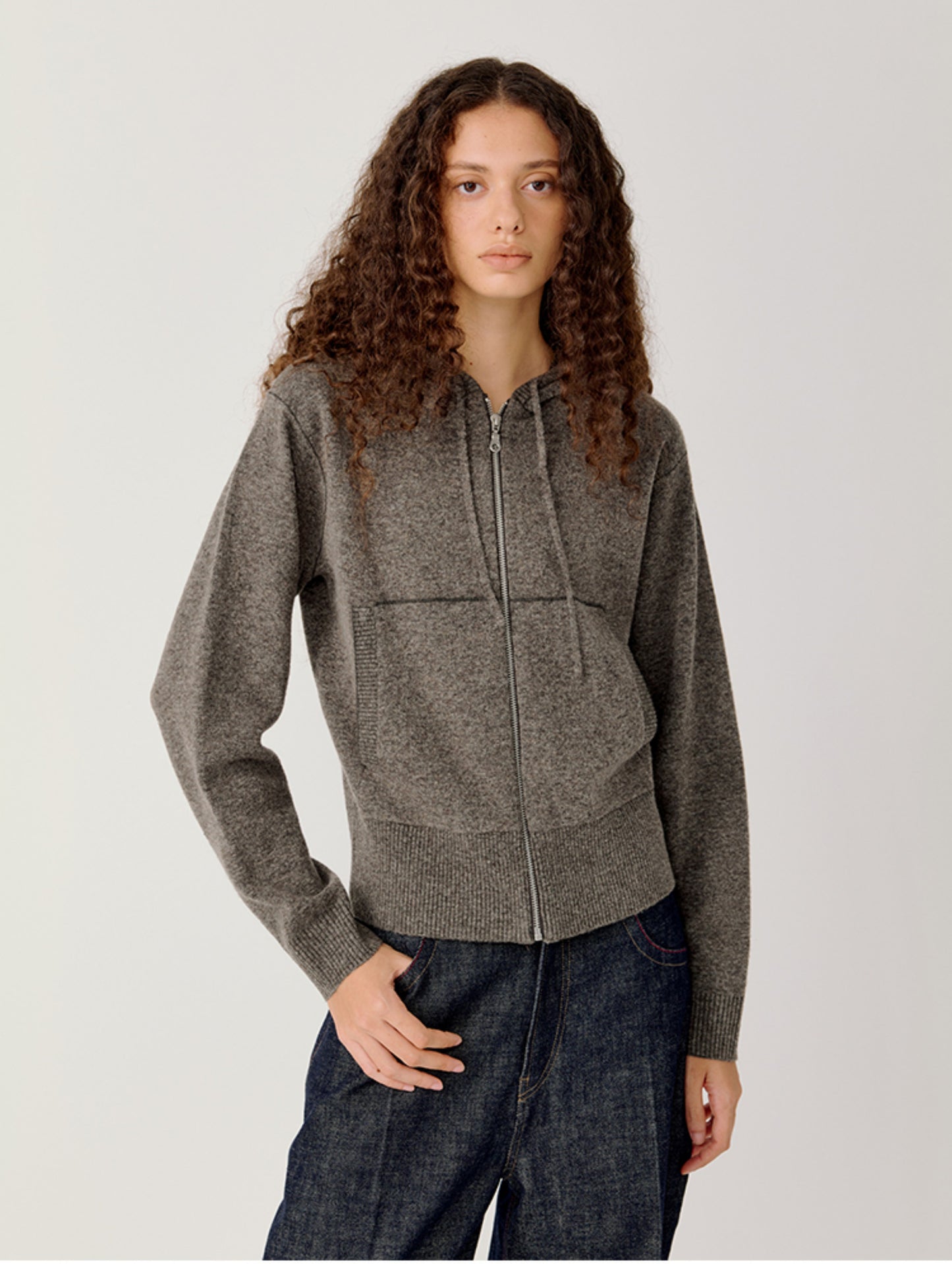 Hooded Zipper Cardigan