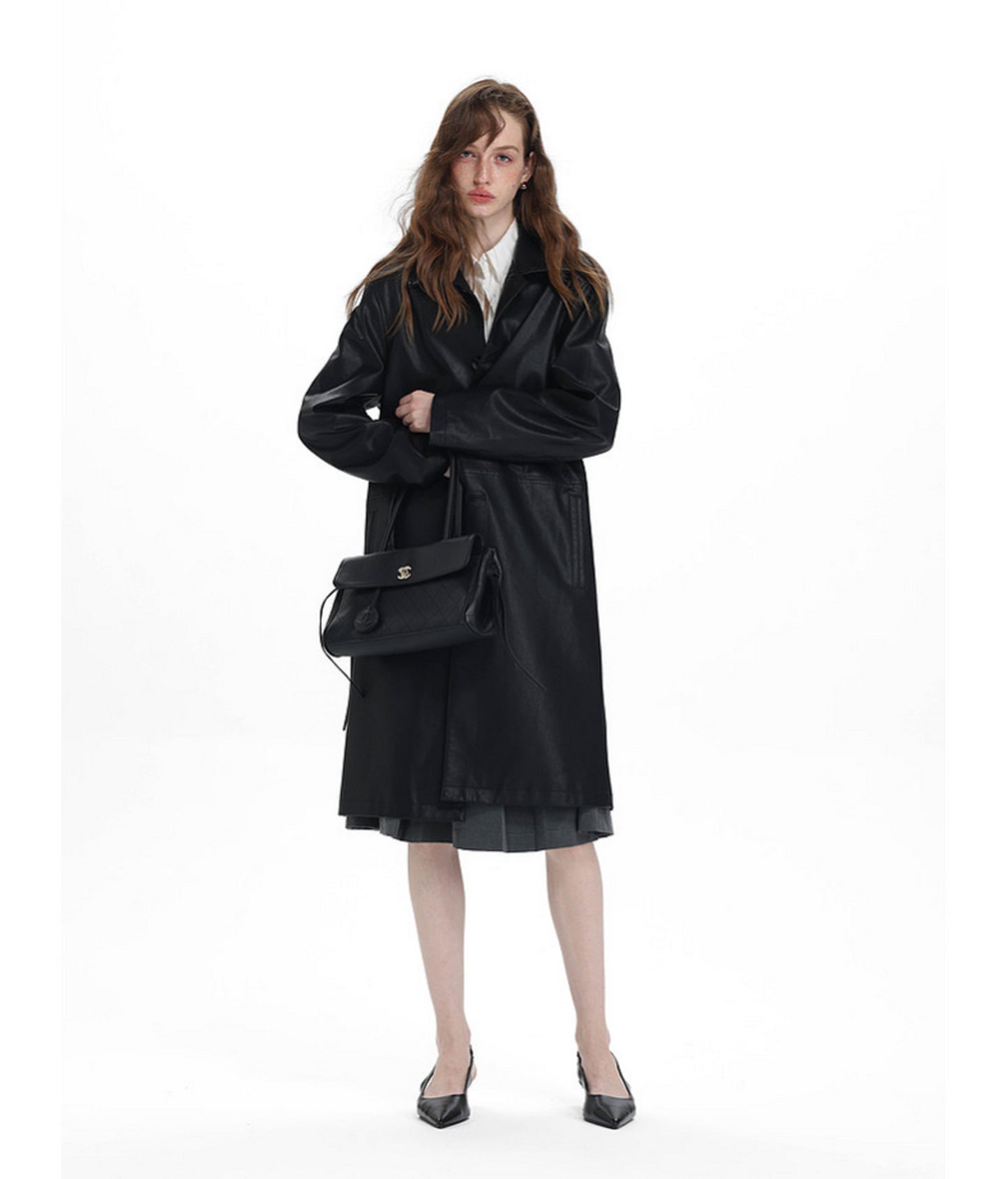 Faux Leather Coat