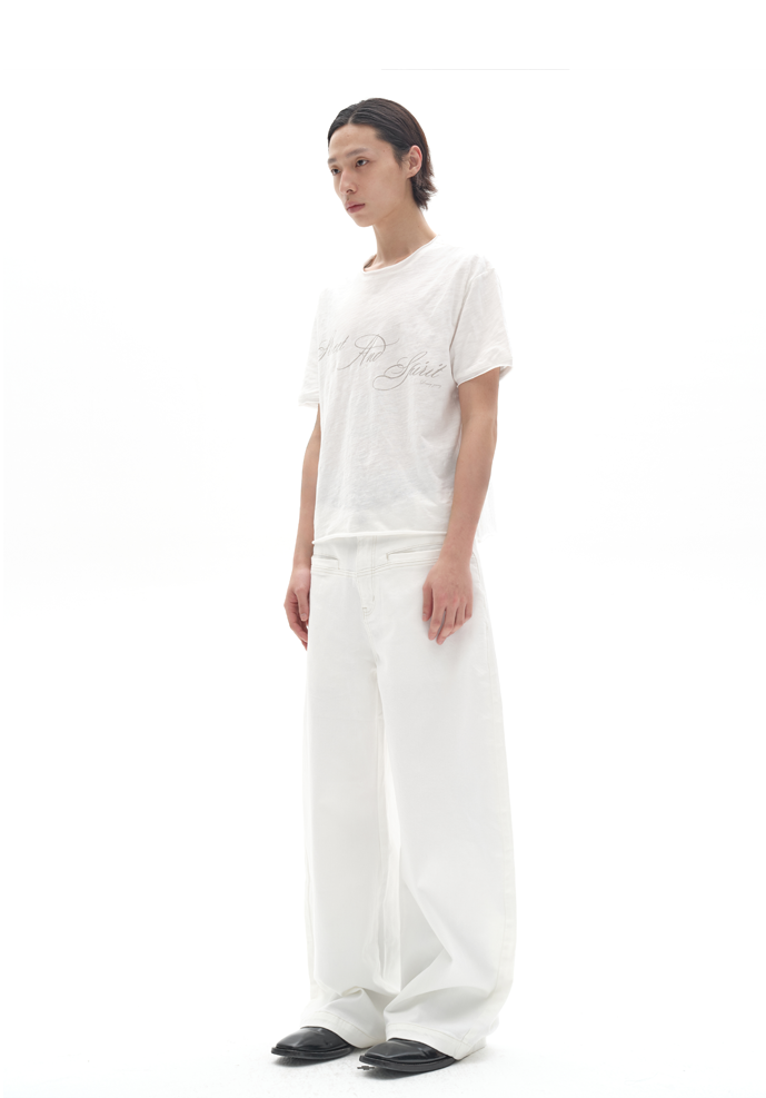 Wide-leg denim pants